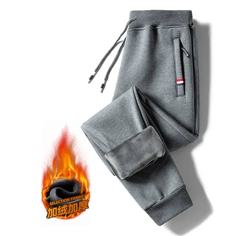 Men Grey Fleece Lined Ankle Tied Pants - Image 2