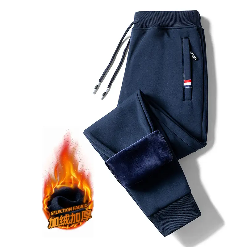 Men Grey Fleece Lined Ankle Tied Pants - Image 3