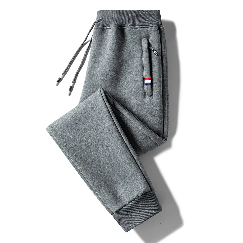 Men Grey Fleece Lined Ankle Tied Pants - Image 9