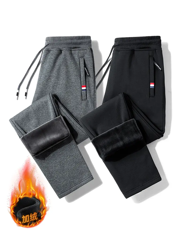 Men's Fleece Lined Grey Sweatpants Plus Large