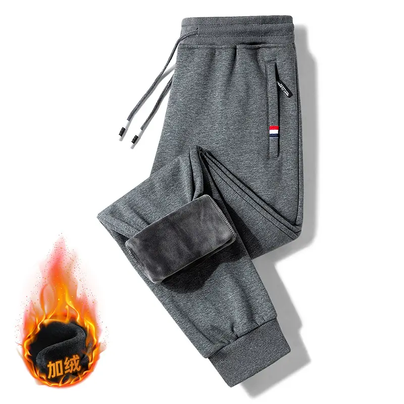 Men's Fleece Lined Grey Sweatpants Plus Large
