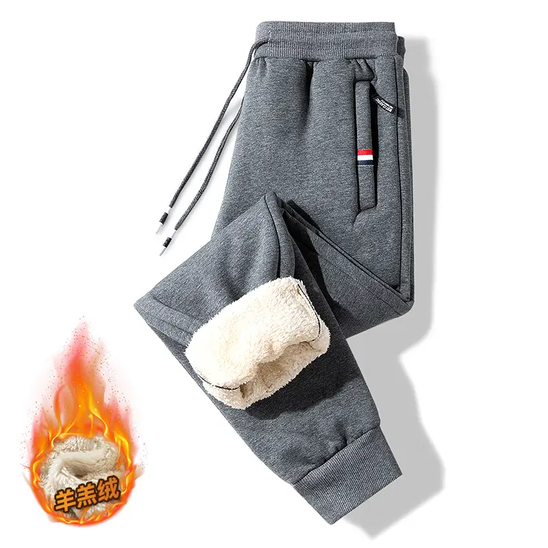 Men's Fleece Lined Grey Sweatpants Plus Large