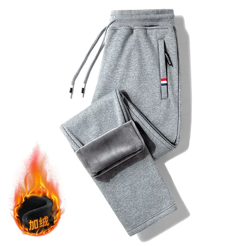 Men's Fleece Lined Grey Sweatpants Plus Large
