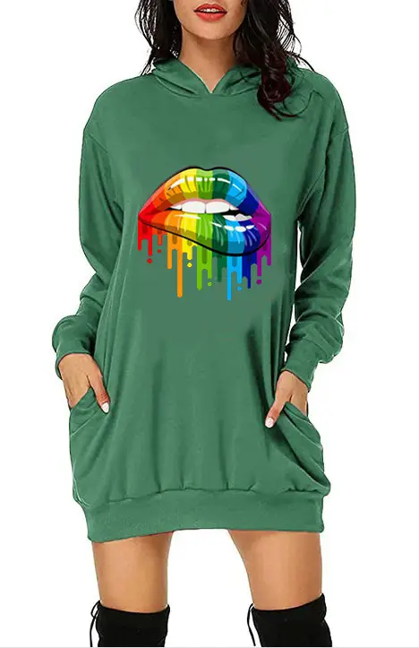 2020 Winter Hoodie with Colorful Lip Print - Image 9