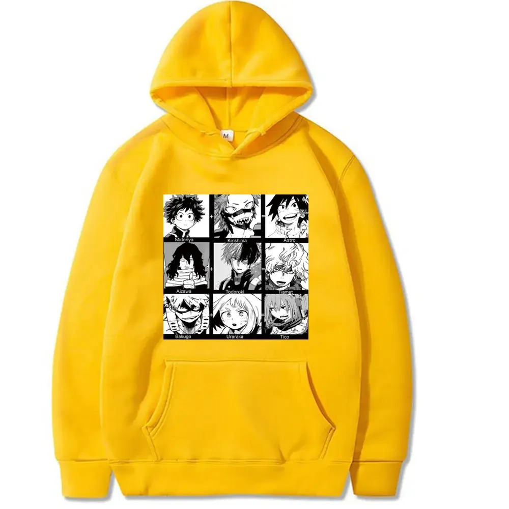 Men Women White Hero Academia Hooded Sweatshirt