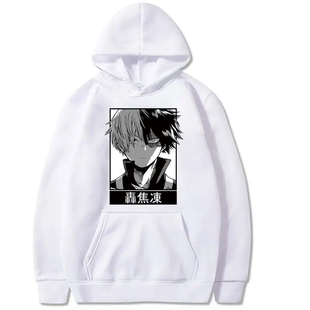 Men Women White Hero Academia Hooded Sweatshirt