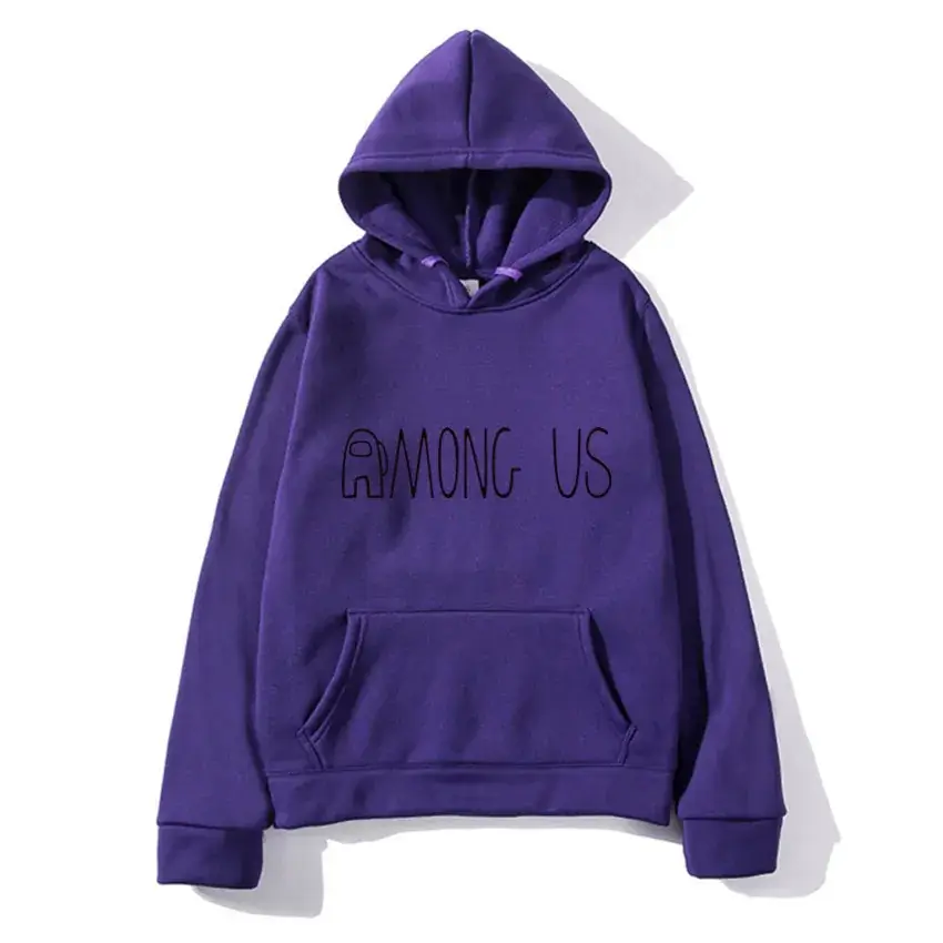 Men's Black Hoodie Among Us Print Long Sleeve - Image 3