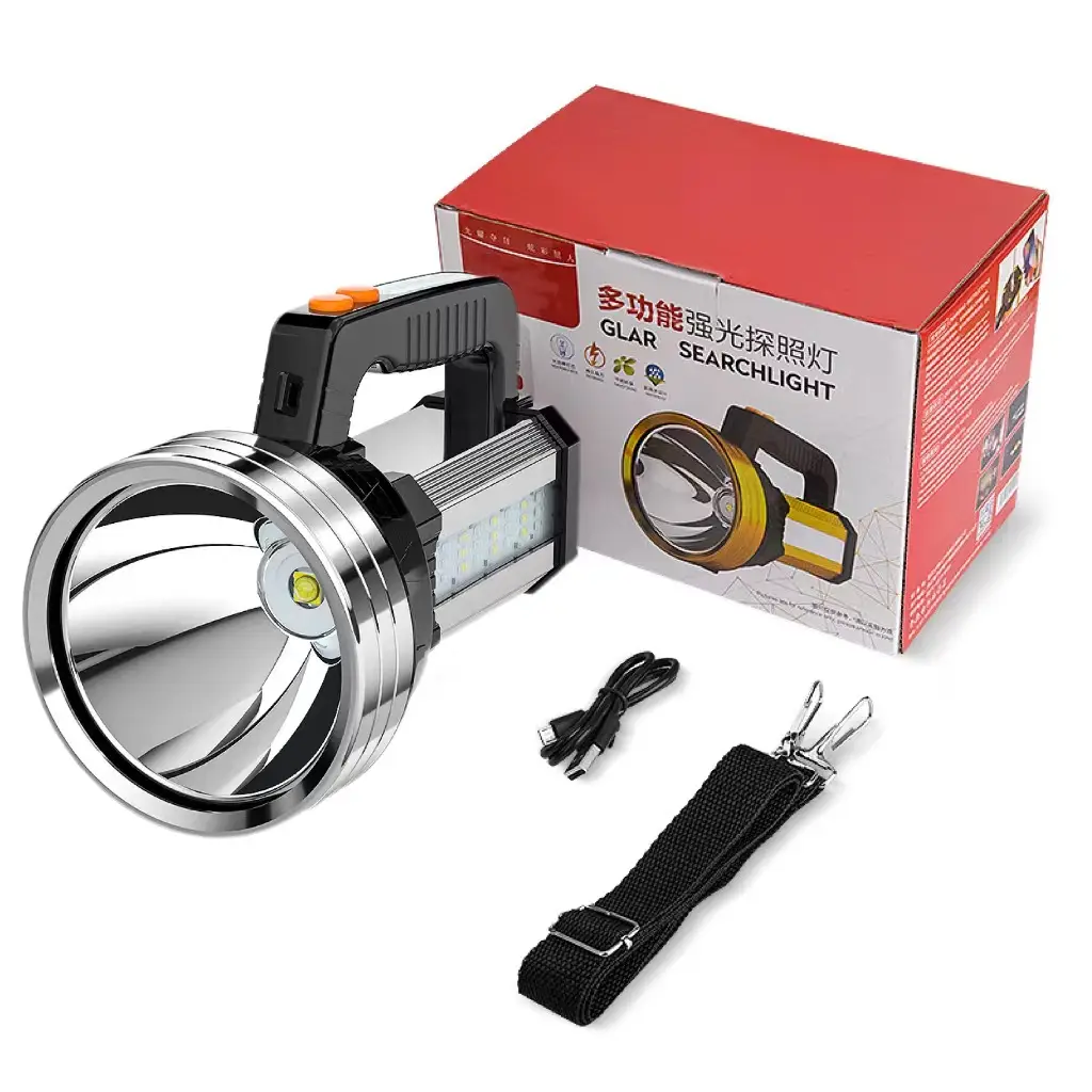 Portable Cross-border LED Flashlight P50 Gold Black - Image 2