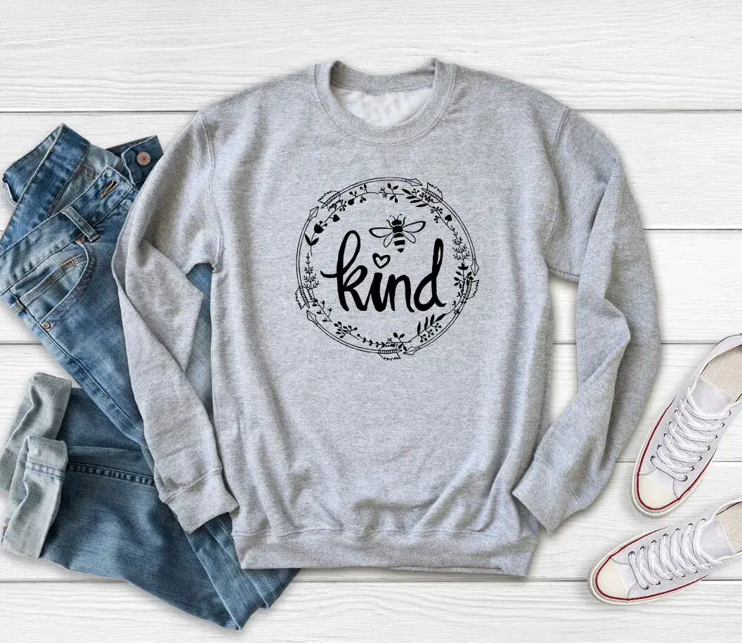 Be Kind Cotton Sweatshirt Orange Long Sleeve