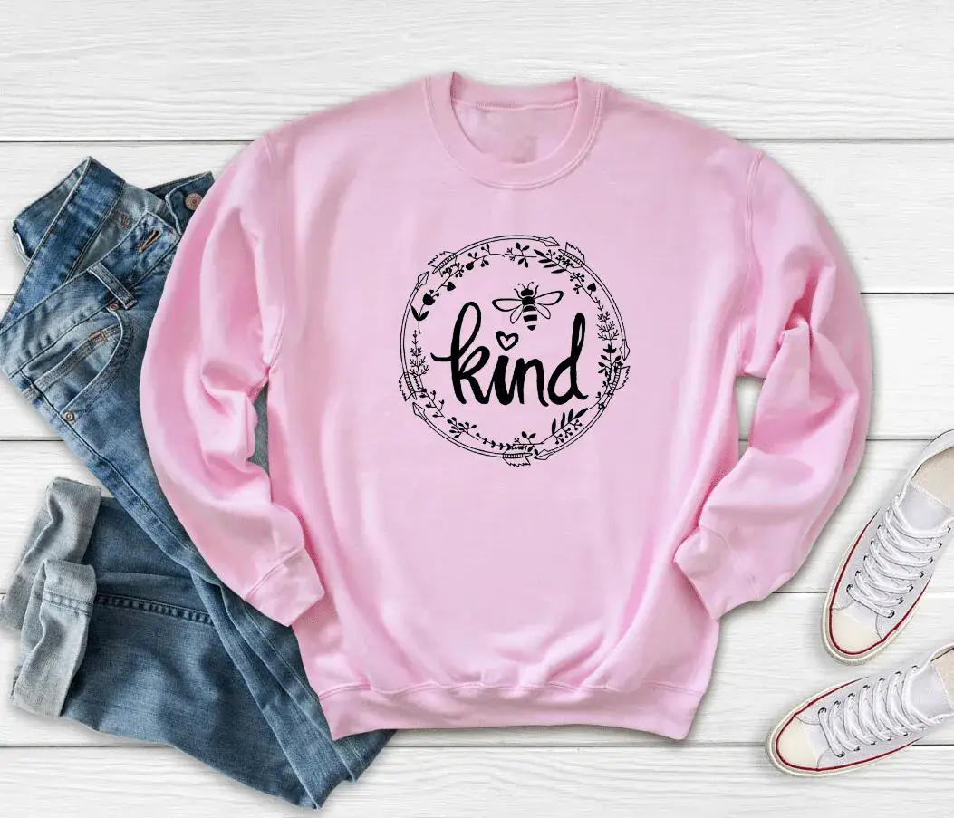Be Kind Cotton Sweatshirt Orange Long Sleeve