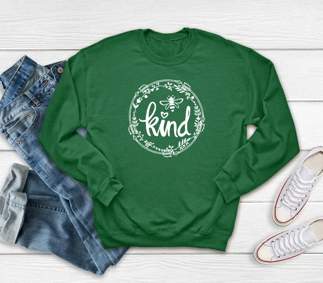 Be Kind Cotton Sweatshirt Orange Long Sleeve