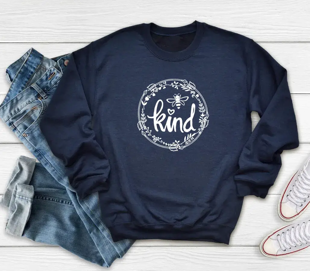 Be Kind Cotton Sweatshirt Orange Long Sleeve