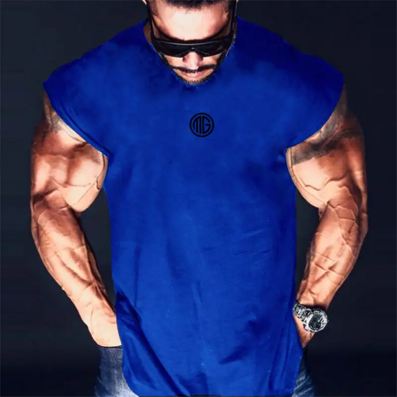 Men Muscle Vest Black Sleeveless Gym Wear