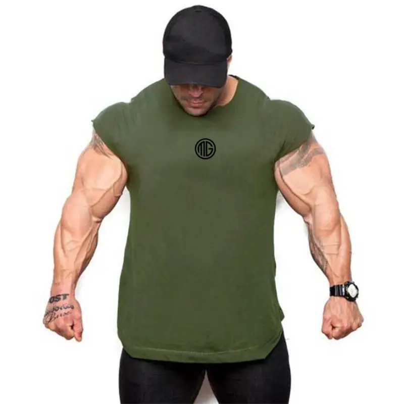 Men Muscle Vest Black Sleeveless Gym Wear