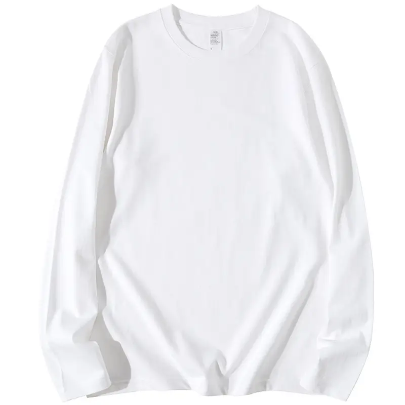 220g Heavy Cotton Long Sleeve T-Shirt Blue Loose Fit - Image 33