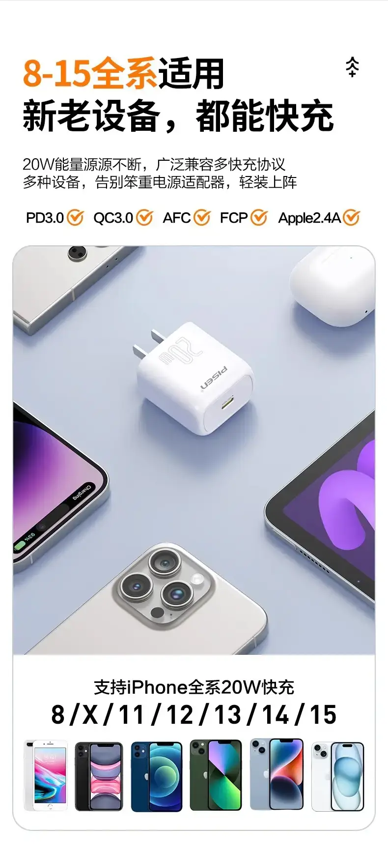 Pinsheng Pd20W Charger Set for Apple 13/iPhone 14 Fast Charging — feature 21