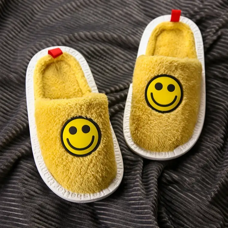 Creative New Winter Smiley Cotton Slippers Thick Bottom Warm Non-slip Wear-resistant Casual Plush Home Indoor Cotton Shoes for Women - Image 7