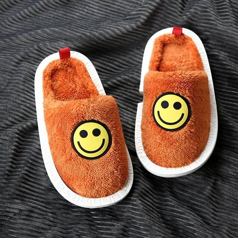 Creative New Winter Smiley Cotton Slippers Thick Bottom Warm Non-slip Wear-resistant Casual Plush Home Indoor Cotton Shoes for Women - Image 3