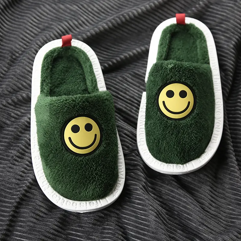 Creative New Winter Smiley Cotton Slippers Thick Bottom Warm Non-slip Wear-resistant Casual Plush Home Indoor Cotton Shoes for Women - Image 4