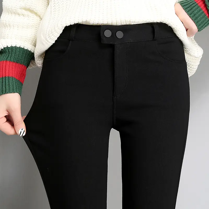 Women Black Slim Leggings Early Autumn High Waist - Image 2