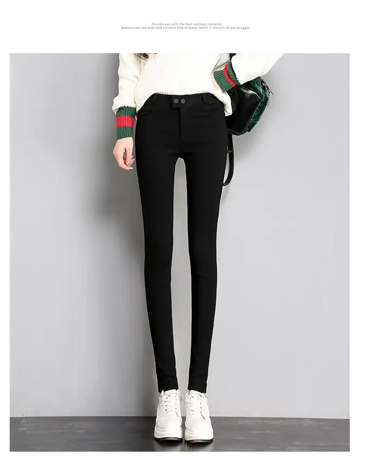 Women Black Slim Leggings Early Autumn High Waist — feature 18