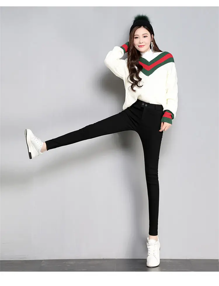 Women Black Slim Leggings Early Autumn High Waist — feature 19