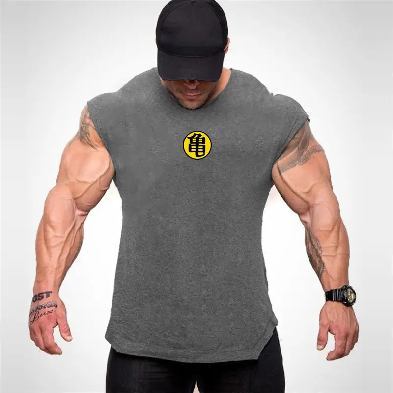 Men's Black Muscle Vests Summer Fitness Sleeveless T-Shirt - Image 3