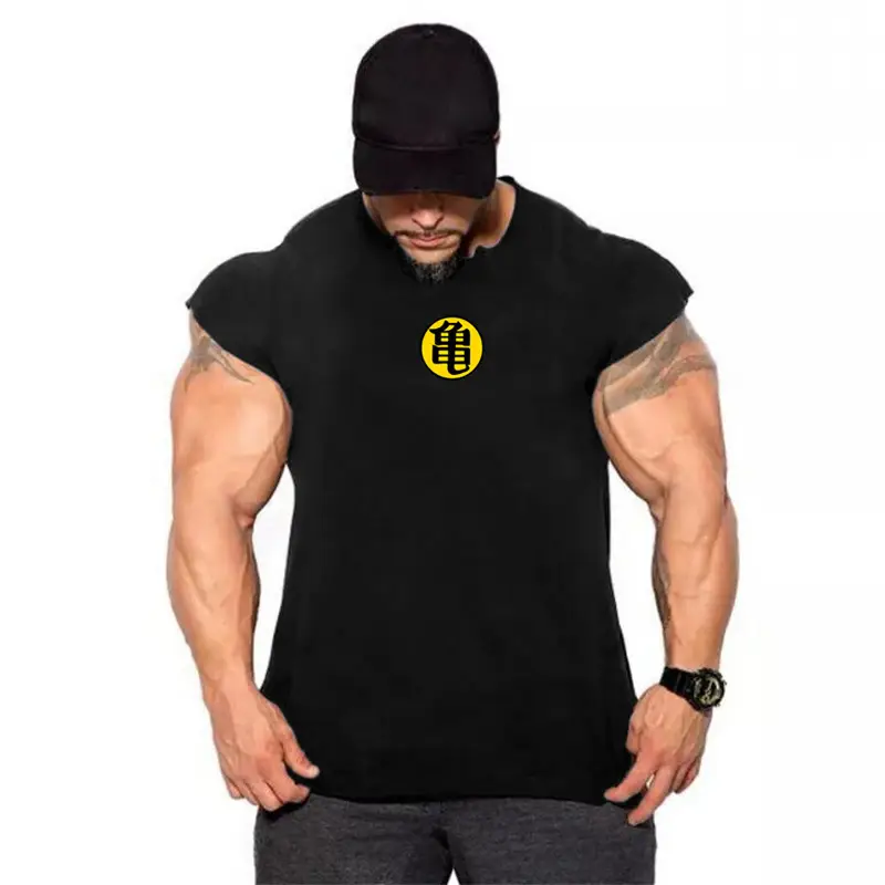 Men's Black Muscle Vests Summer Fitness Sleeveless T-Shirt - Image 4