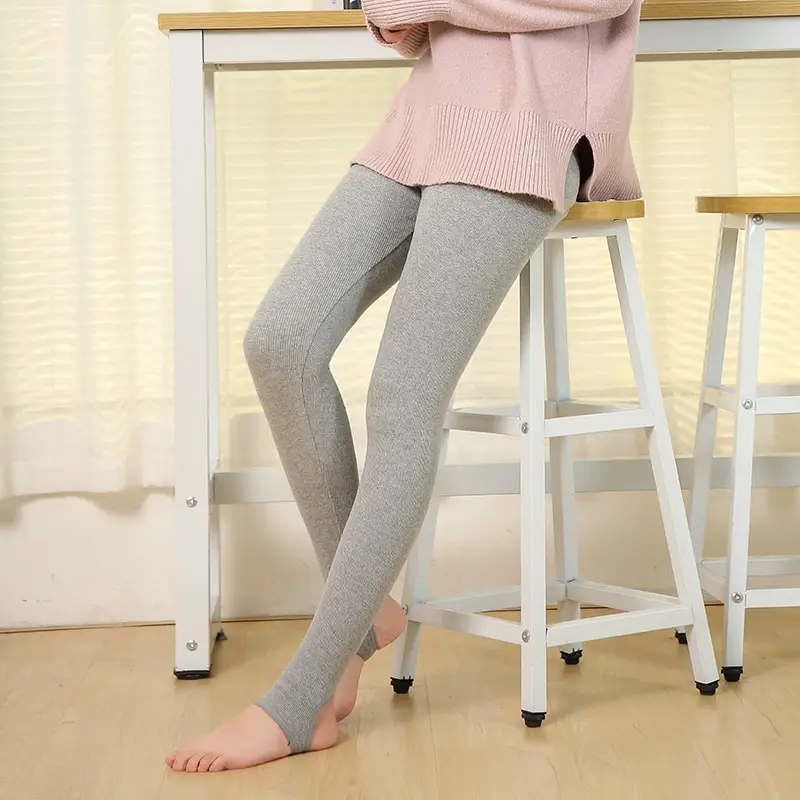 Women's Black Ribbed Cotton Slimming Tights - Image 8