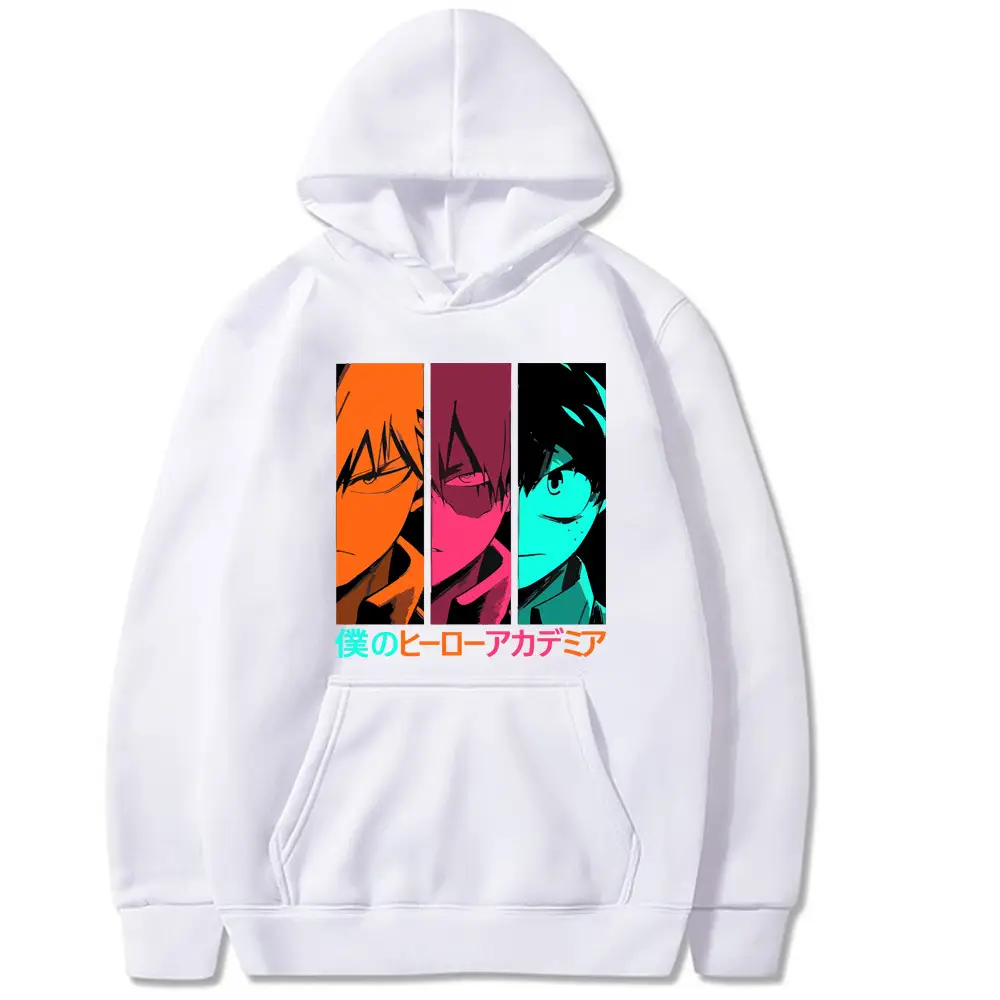 Men Women Hooded Sweatshirt White My Hero Academia Design