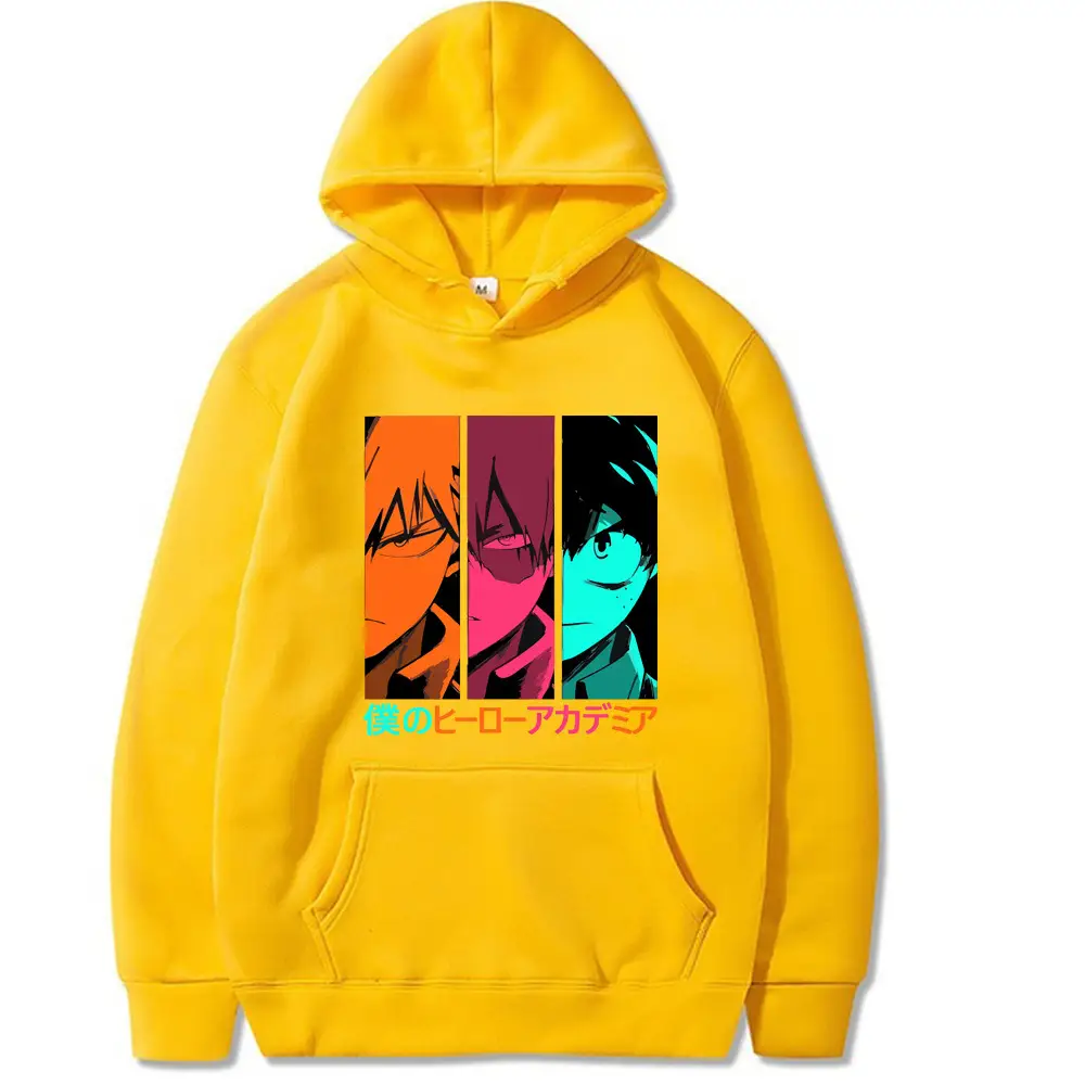 Men Women Hooded Sweatshirt White My Hero Academia Design