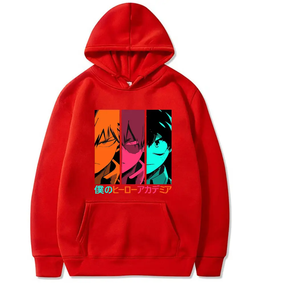 Men Women Hooded Sweatshirt White My Hero Academia Design