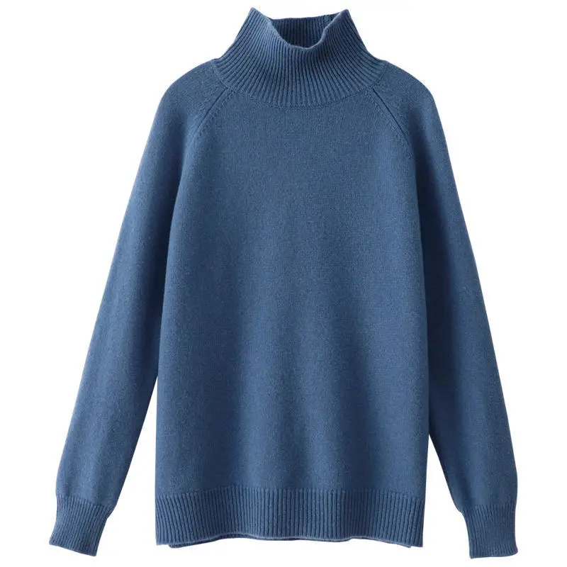 Women Wool Half Turtleneck Sweater Cream Solid - Image 14