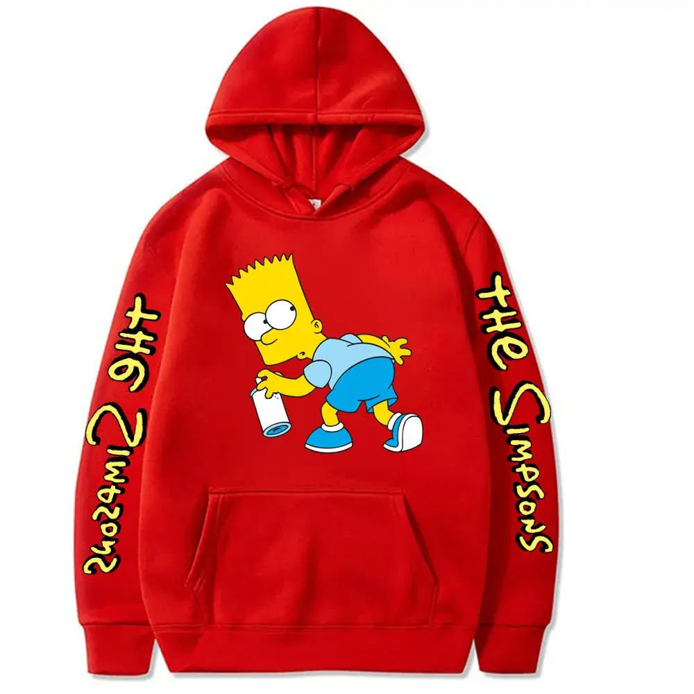 White The Simpsons Hoodie with Bart & Homer Design - Image 3