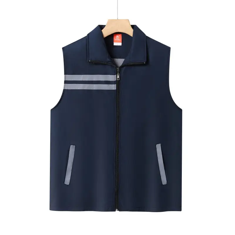 Red Sleeveless Volcanic Vest with Reflective Stripes - Image 3
