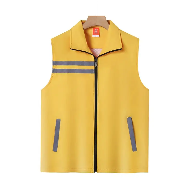 Red Sleeveless Volcanic Vest with Reflective Stripes - Image 5