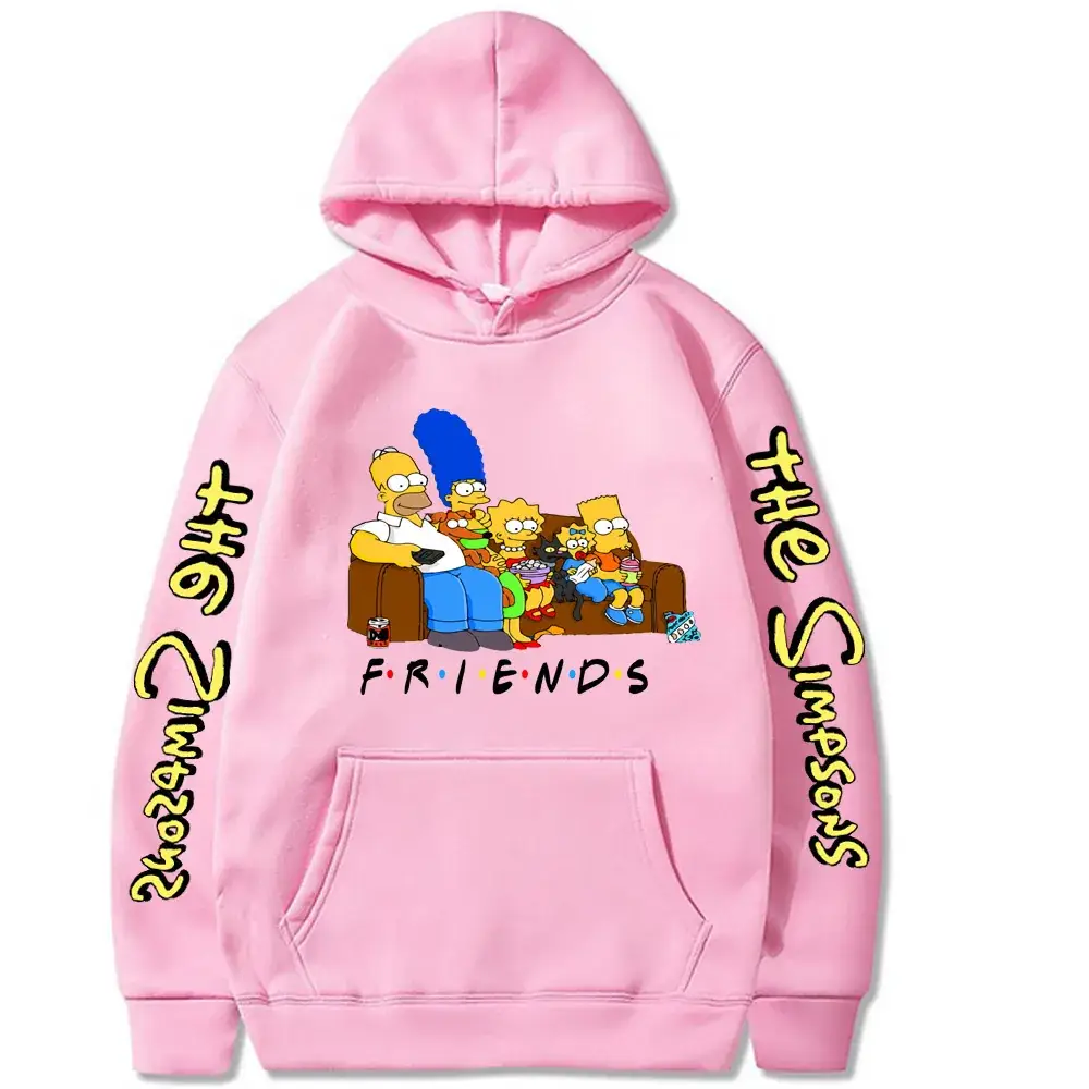 Pink The Simpsons Hooded Sweatshirt for Men - Image 6