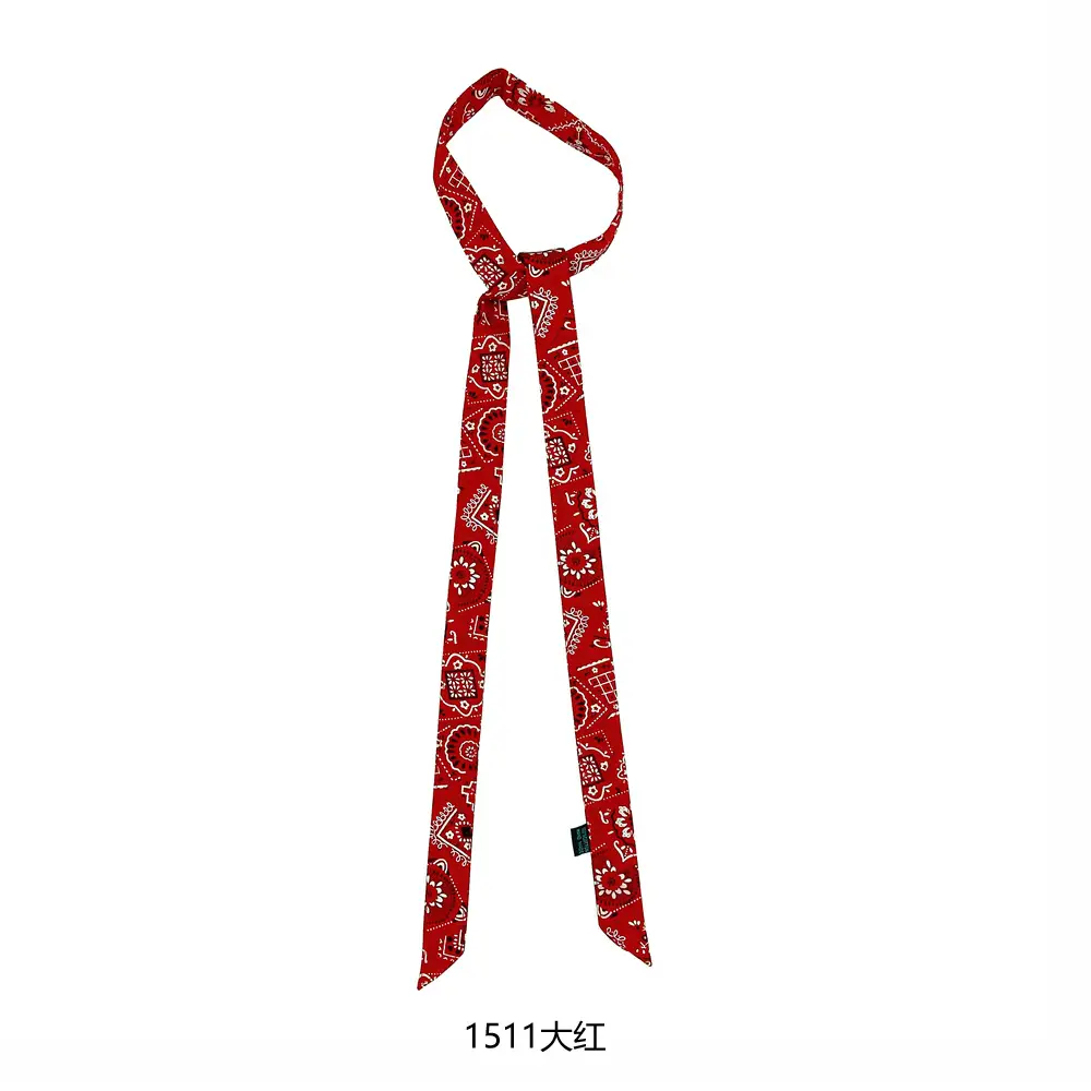 Red Printed Long Scarf for Women Wholesale - Image 9