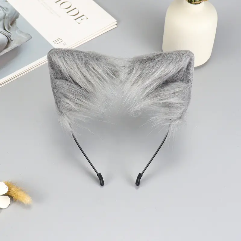 Plush Cat Ear Hairband Orange Lolita Fox Design - Image 16