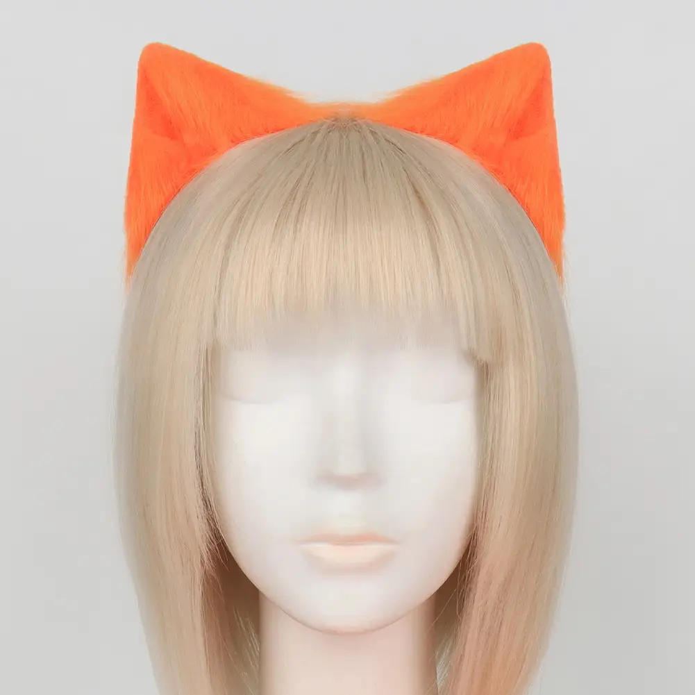 Plush Cat Ear Hairband Orange Lolita Fox Design - Image 13