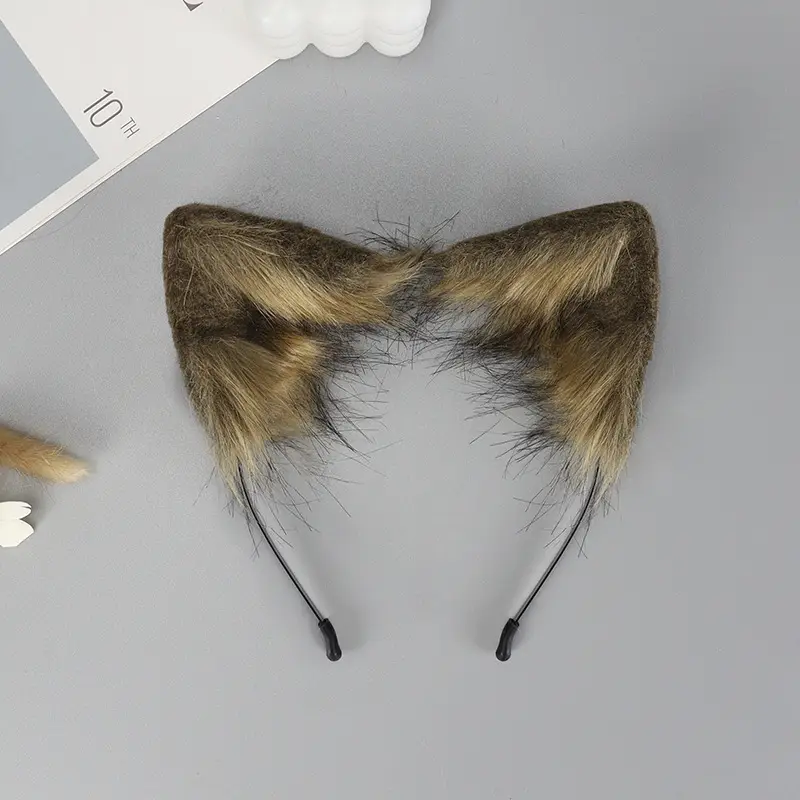 Plush Cat Ear Hairband Orange Lolita Fox Design - Image 4