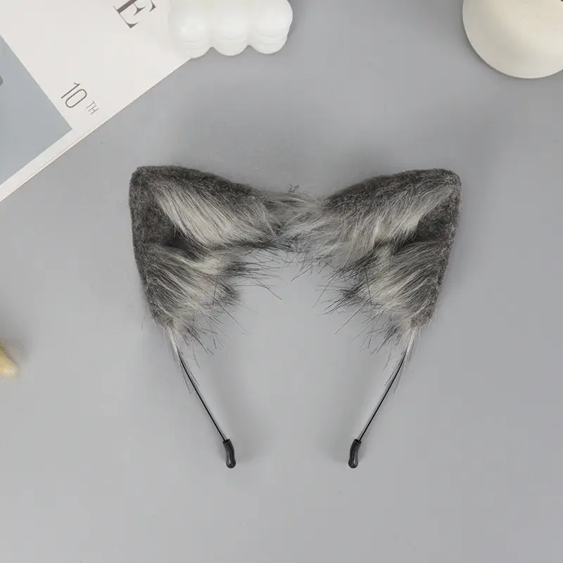Plush Cat Ear Hairband Orange Lolita Fox Design - Image 5