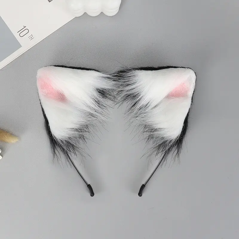 Plush Cat Ear Hairband Orange Lolita Fox Design - Image 6