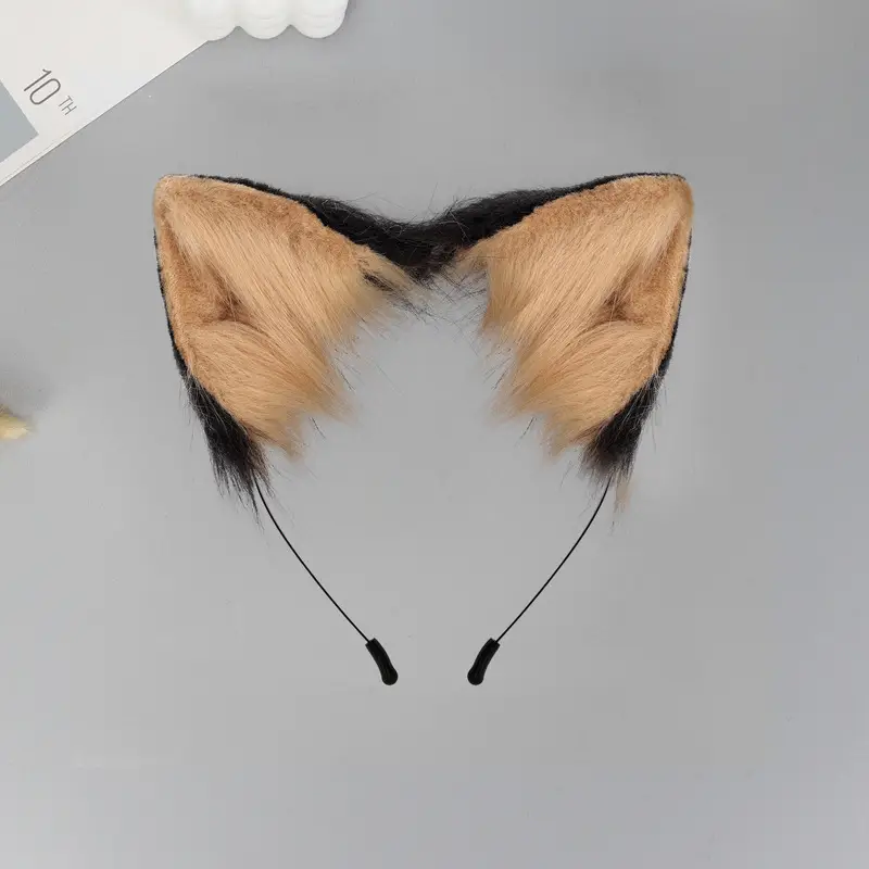 Plush Cat Ear Hairband Orange Lolita Fox Design - Image 7