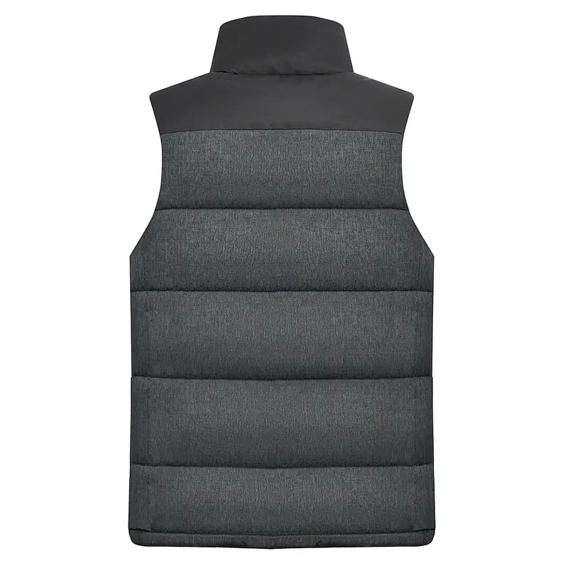 Black Slim Fit Vest with Vertical Zipper & Collar