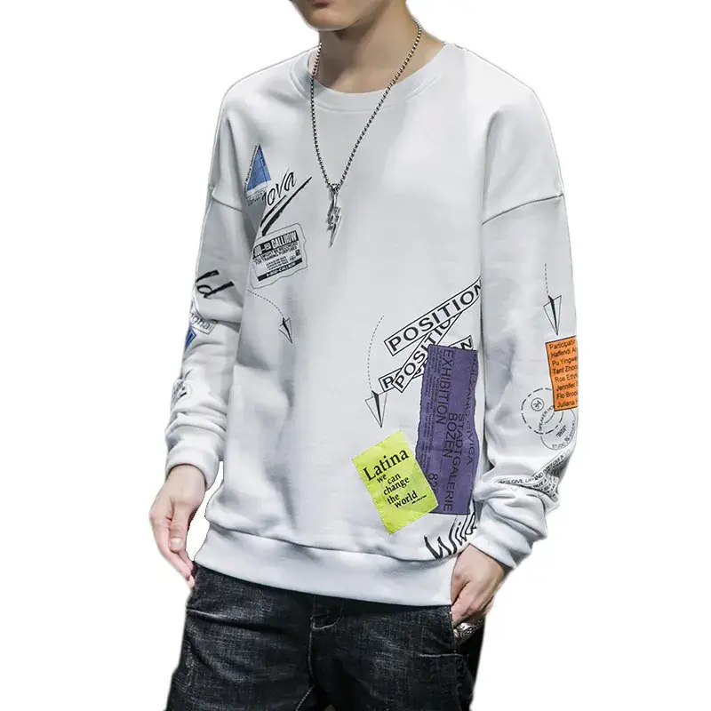 Men's Fleece Sweatshirt Thickened Winter Warm Gray - Image 5