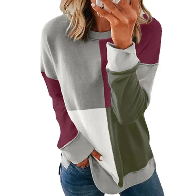 Women's 2022 Sweater Set Grey Maroon Olive Round Neck - Image 11