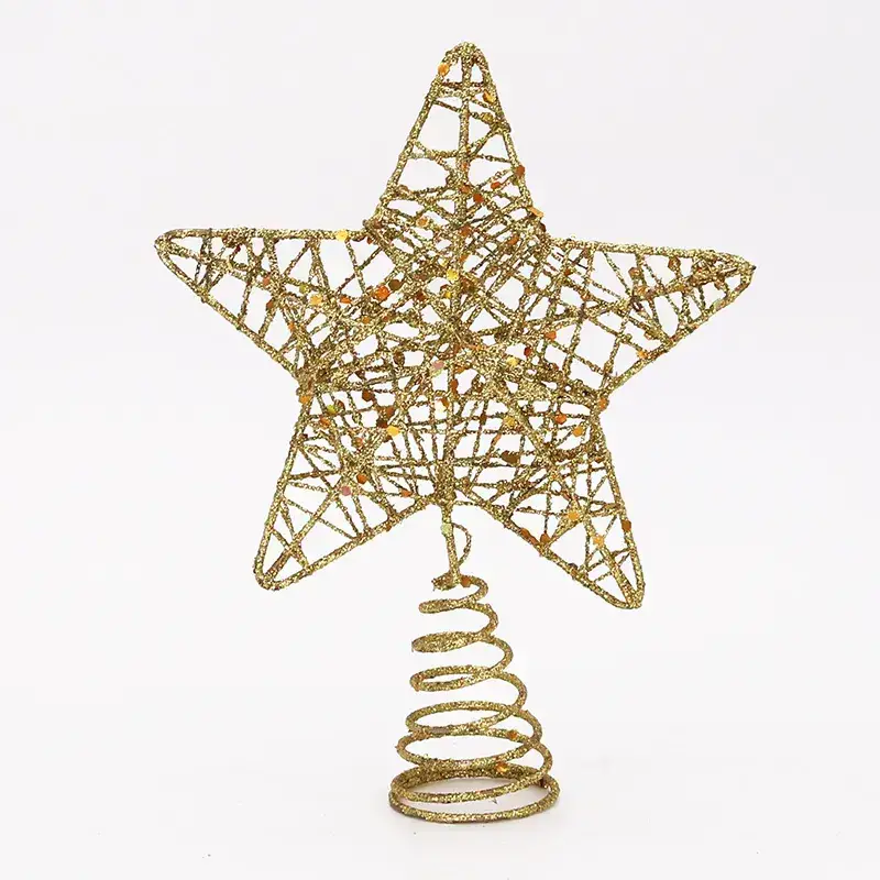 Iron Star Christmas Decorations Silver Gold Red - Image 2