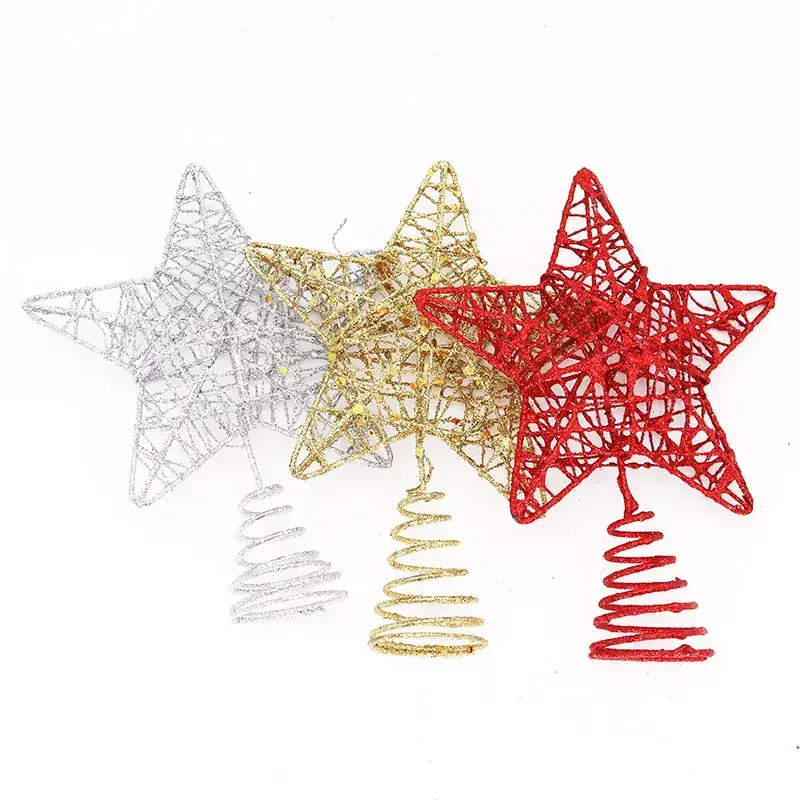 Iron Star Christmas Decorations Silver Gold Red - Image 5