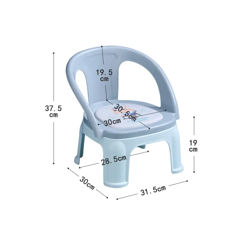 Kids Cartoon Stool Chair Plastic Baby Backrest Chair - Image 8